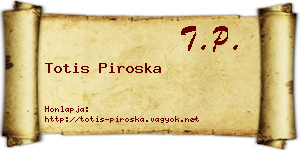 Totis Piroska névjegykártya